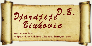 Đorđije Biuković vizit kartica